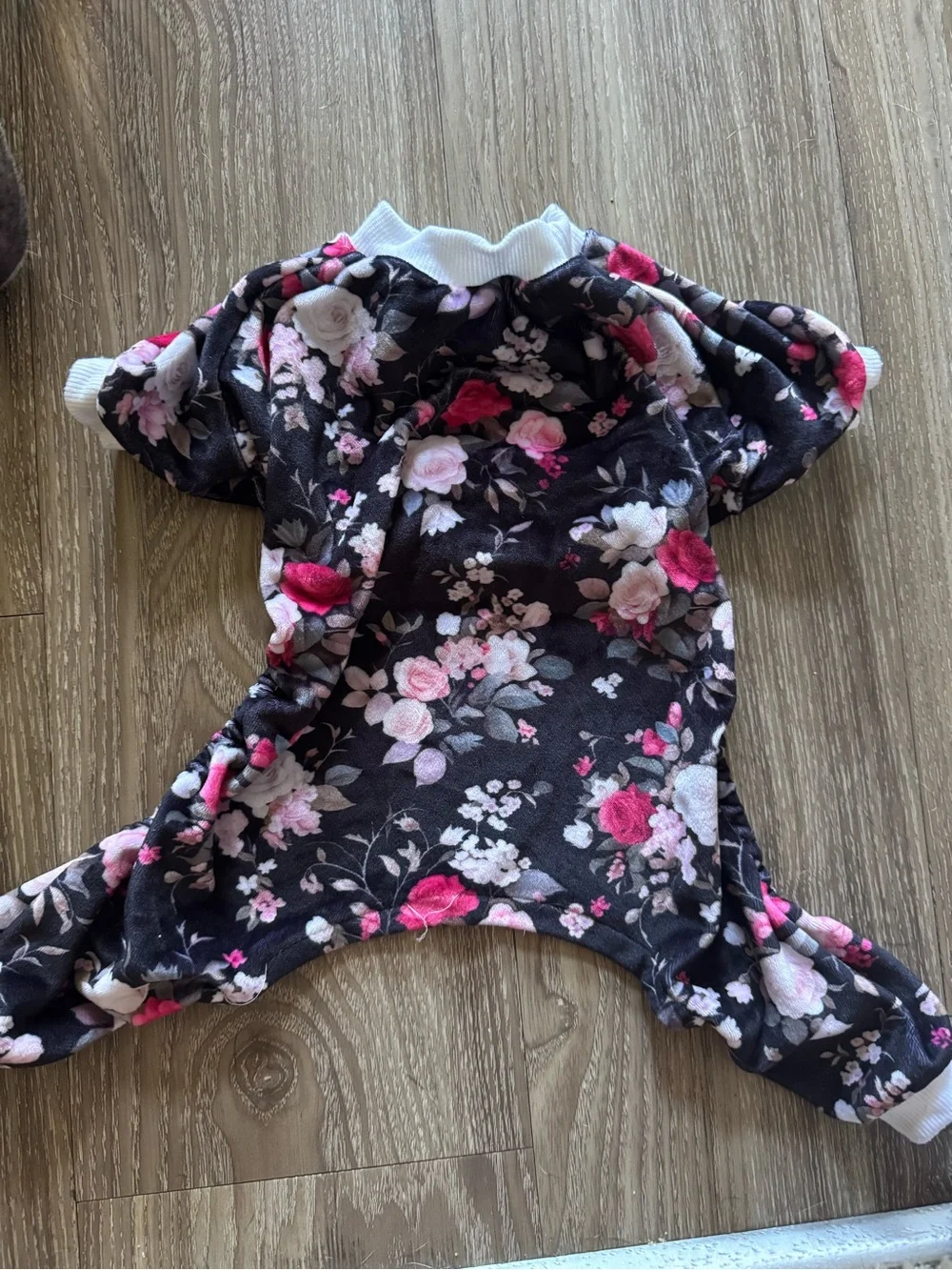 Puppy floral pajamas